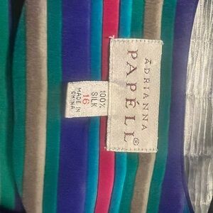 Adrianna Papell Colorful Striped Blouse